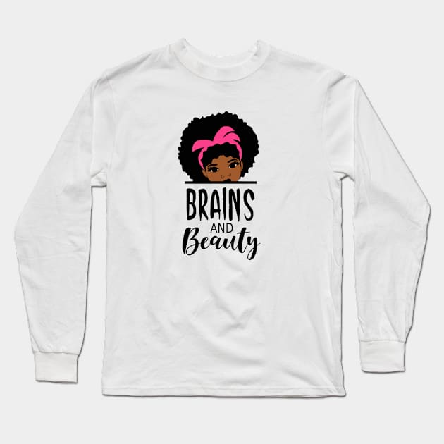 Brains and Beauty Long Sleeve T-Shirt by Cargoprints